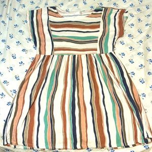 Vestique Cotton Striped Dress (With Pockets!!!)